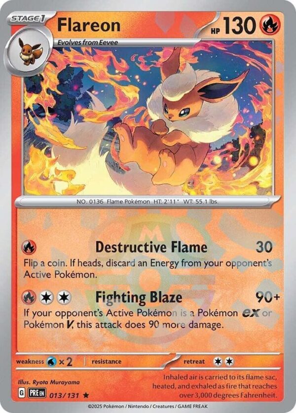 Flareon (Master Ball Pattern) 013/131 Holofoil SV: Prismatic Evolutions