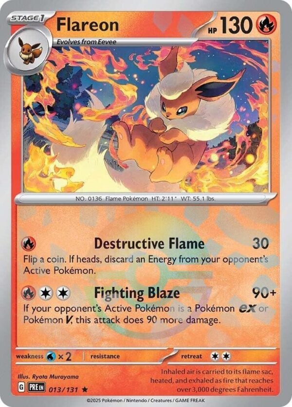 Flareon (Poke Ball Pattern) 013/131 Holofoil SV: Prismatic Evolutions