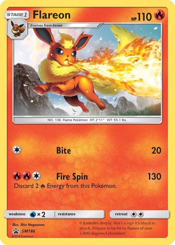 Flareon SM186 (Let’s Play, Eevee!) Normal SM Promos