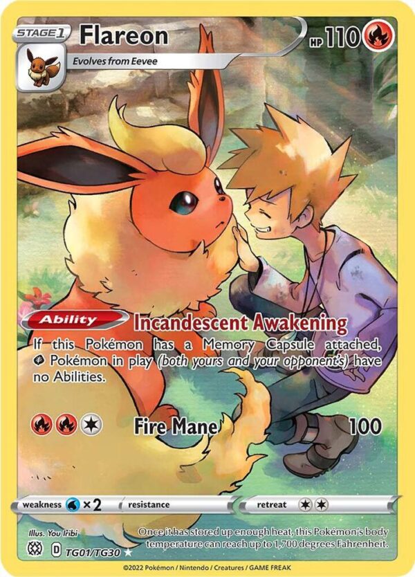 Flareon TG01/TG30 Holofoil SWSH09: Brilliant Stars Trainer Gallery