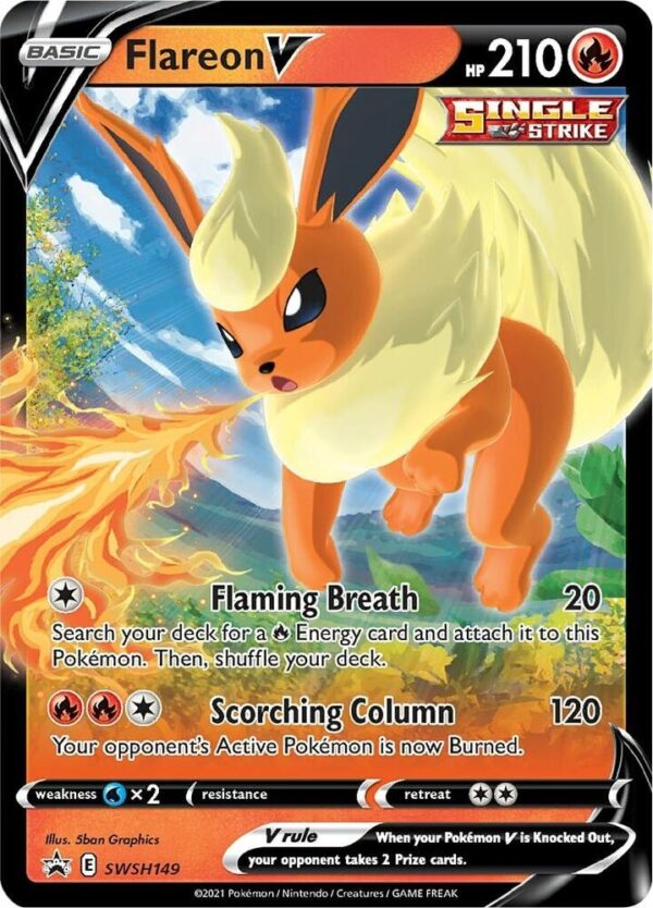 Flareon V SWSH149 Holofoil SWSH: Sword & Shield Promo Cards Flareon V SWSH149 Holofoil SWSH: Sword & Shield Promo Cards