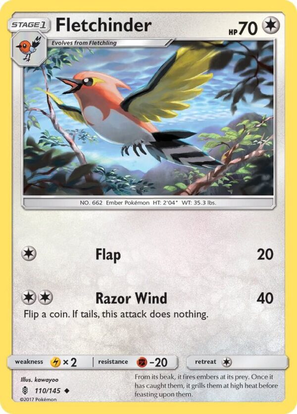 Fletchinder 110/145 Normal SM – Guardians Rising