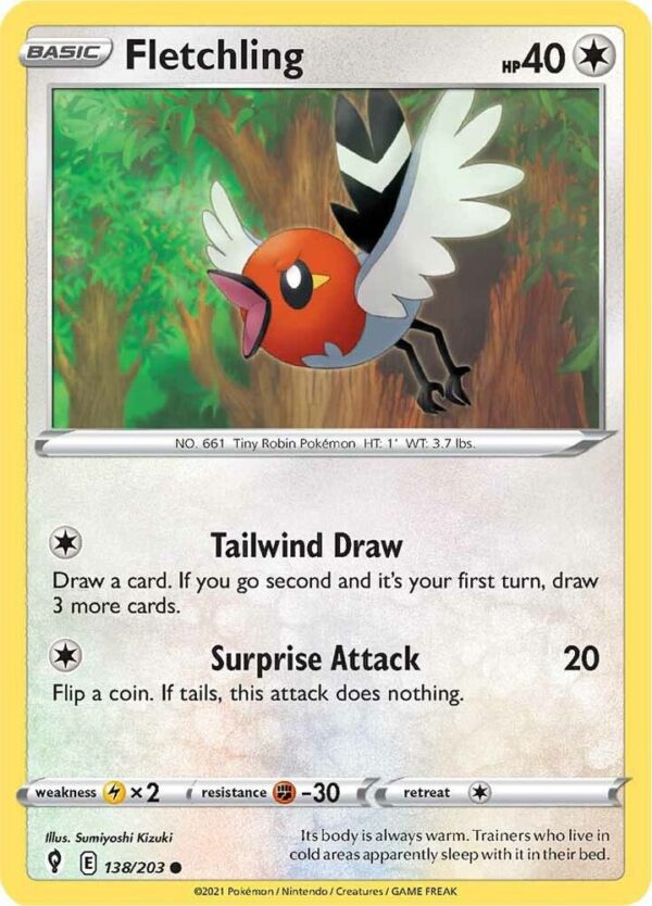 Fletchling 138/203 Normal SWSH07: Evolving Skies