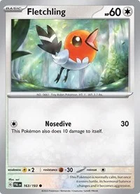 Fletchling | 163/193 | Reverse Holofoil | SV02: Paldea Evolved