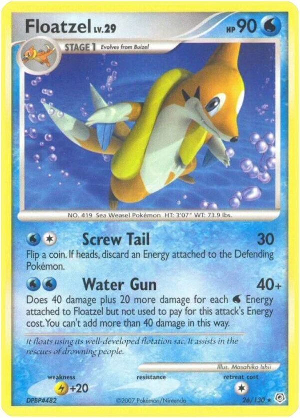 Floatzel 26/130 Reverse Holofoil Diamond and Pearl Floatzel 26/130 Reverse Holofoil Diamond and Pearl