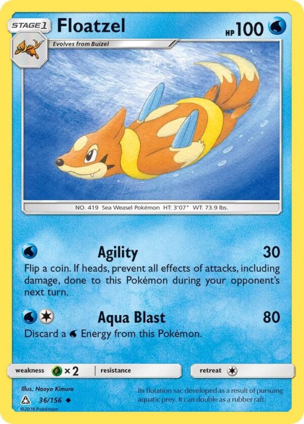 Floatzel 36/156 Normal SM – Ultra Prism