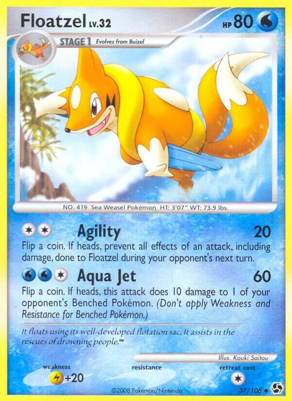 Floatzel 37/106 Reverse Holofoil Great Encounters Floatzel 37/106 Reverse Holofoil Great Encounters
