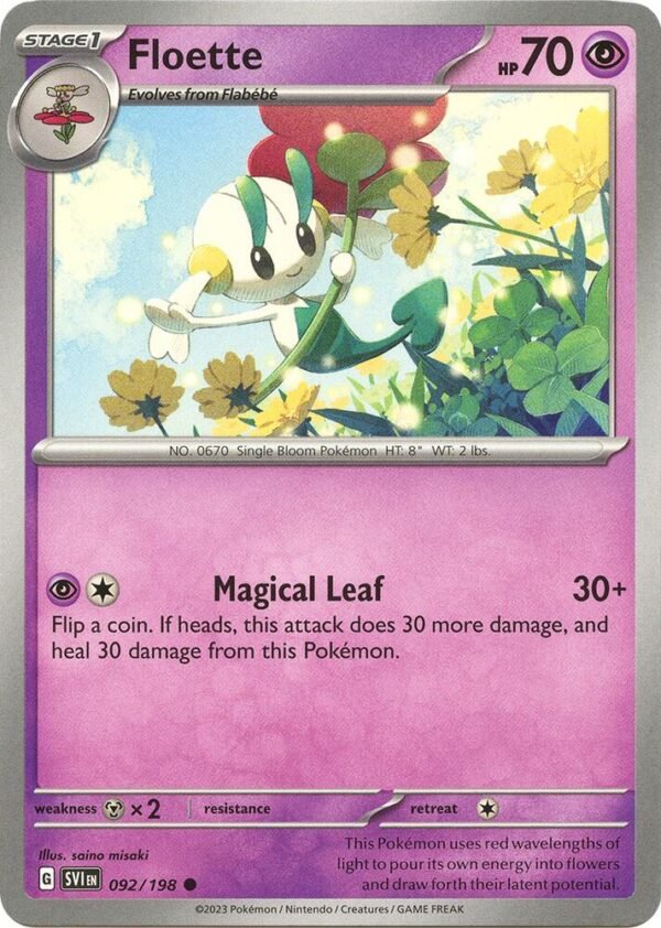 Floette 092/198 Reverse Holofoil SV01: Scarlet & Violet Base Set Floette 092/198 Reverse Holofoil SV01: Scarlet & Violet Base Set