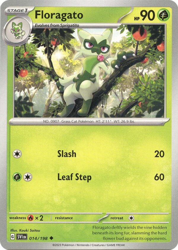 Floragato 014/198 Reverse Holofoil SV01: Scarlet & Violet Base Set