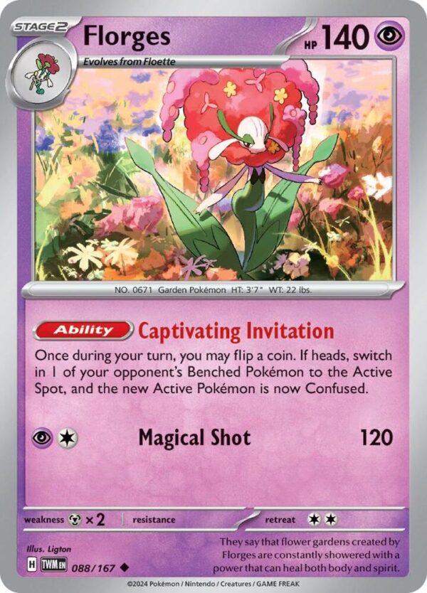 Florges 088/167 Reverse Holofoil SV06: Twilight Masquerade