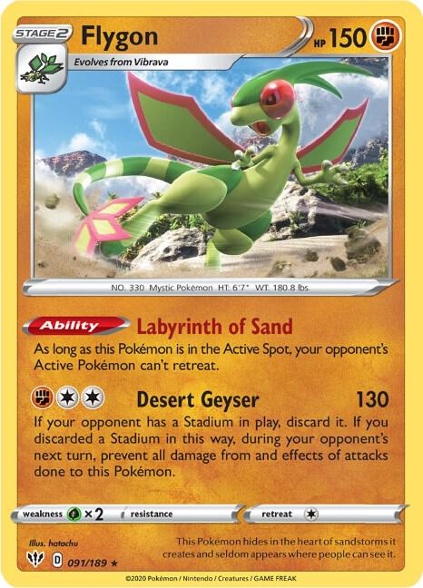 Flygon 091/189 Normal SWSH03: Darkness Ablaze Flygon 091/189 Normal SWSH03: Darkness Ablaze