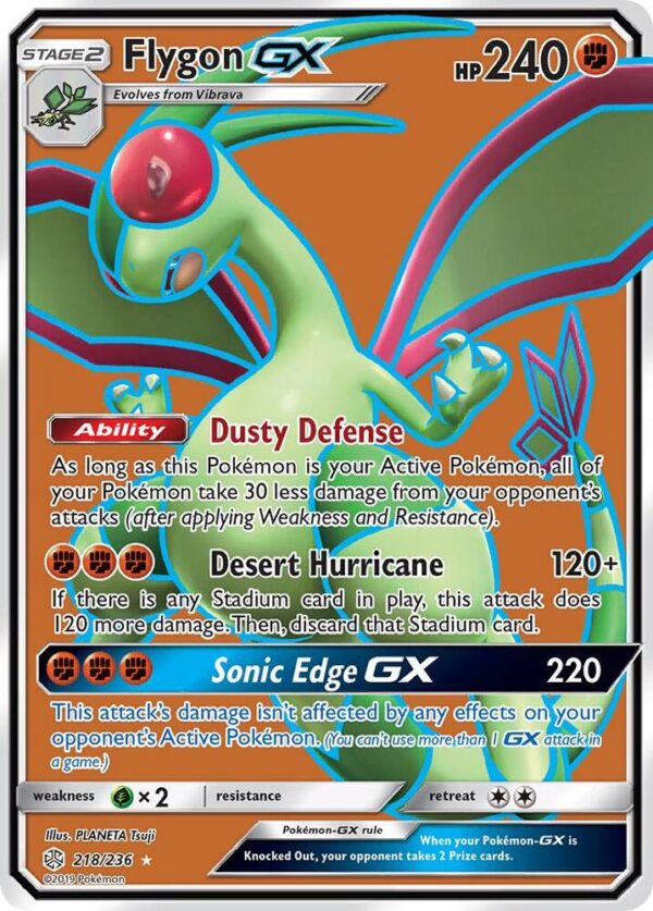Flygon GX (Full Art) 218/236 Holofoil SM – Cosmic Eclipse Flygon GX (Full Art) 218/236 Holofoil SM – Cosmic Eclipse