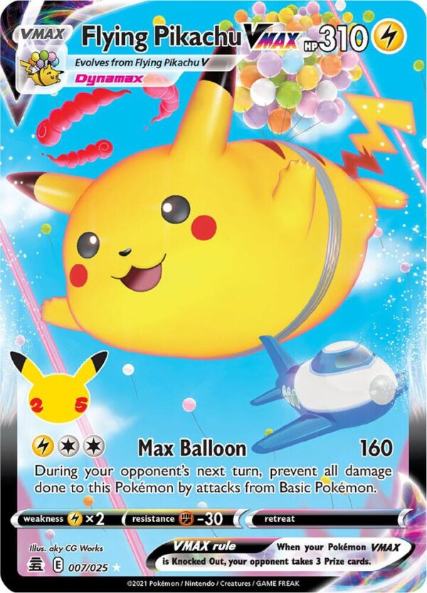 Flying Pikachu VMAX 007/025 Holofoil Celebrations