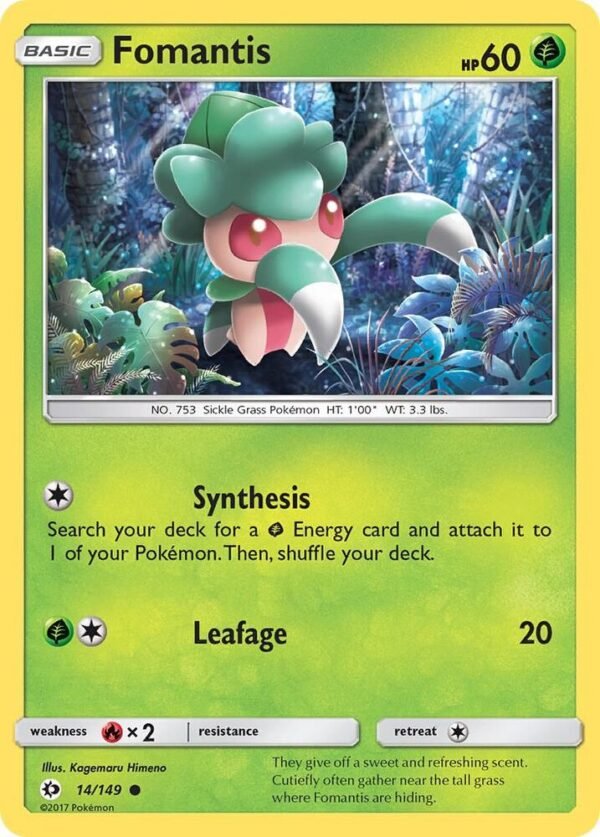 Fomantis 14/149 Normal SM Base Set Fomantis 14/149 Normal SM Base Set