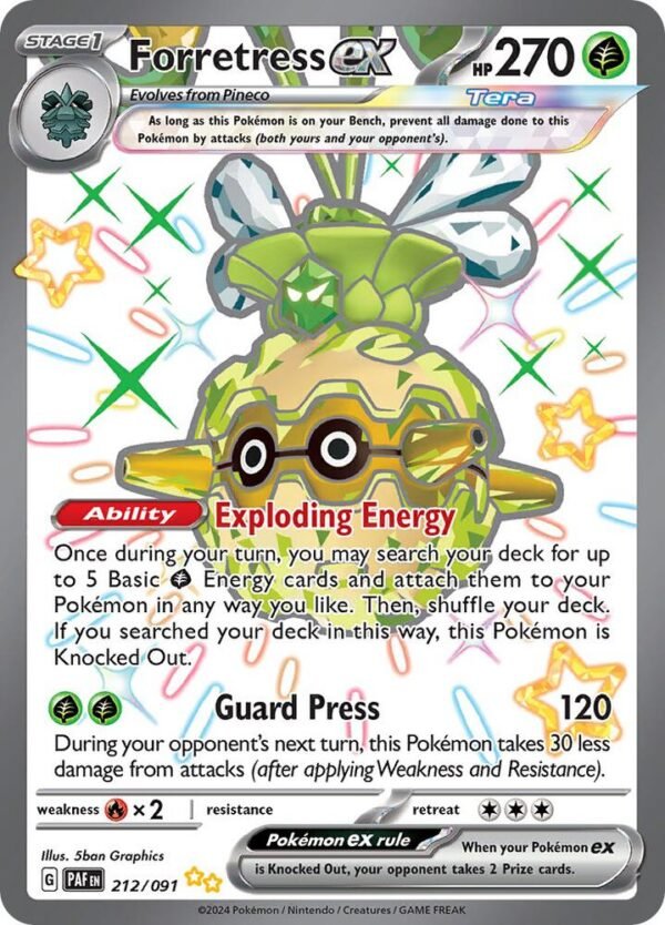 Forretress ex 212/091 Holofoil SV: Paldean Fates