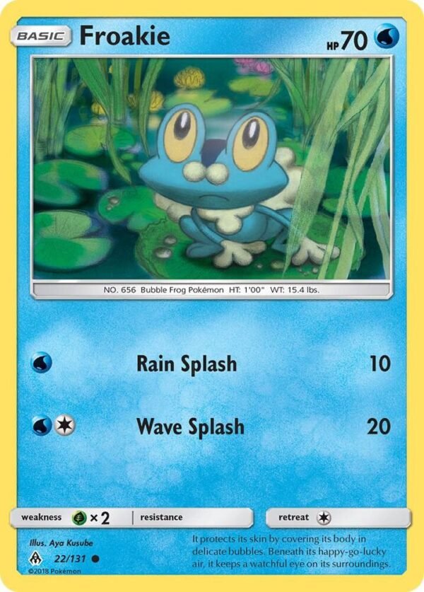 Froakie (22) 22/131 Reverse Holofoil SM – Forbidden Light Froakie (22) 22/131 Reverse Holofoil SM – Forbidden Light