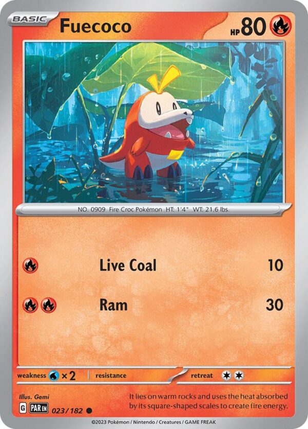 Fuecoco 023/182 Reverse Holofoil SV04: Paradox Rift Fuecoco 023/182 Reverse Holofoil SV04: Paradox Rift