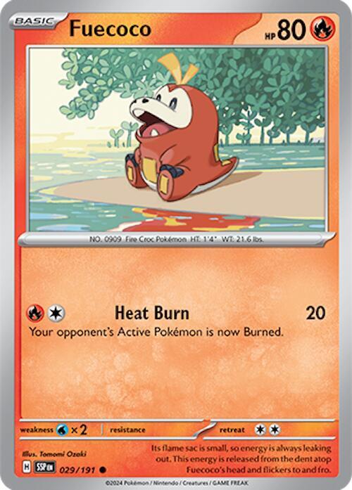 Fuecoco 029/191 Reverse Holofoil SV08: Surging Sparks Fuecoco 029/191 Reverse Holofoil SV08: Surging Sparks