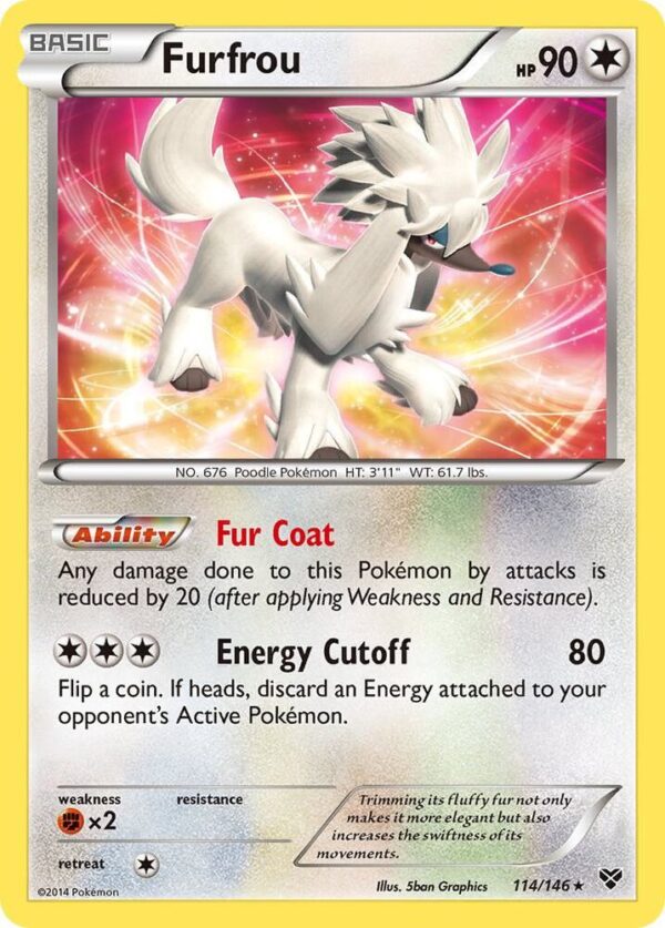 Furfrou 114/146 Reverse Holofoil XY Base Set Furfrou 114/146 Reverse Holofoil XY Base Set