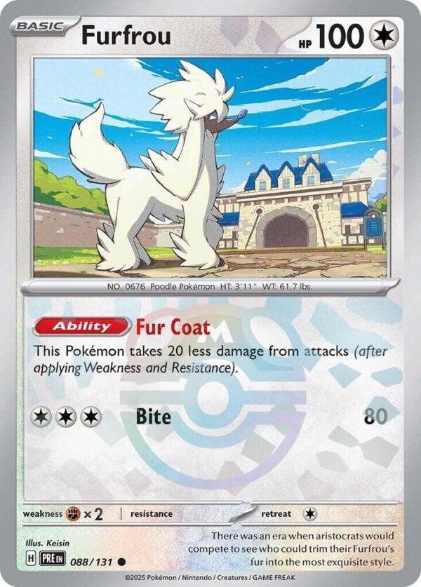 Furfrou (Master Ball Pattern) 088/131 Holofoil SV: Prismatic Evolutions Furfrou (Master Ball Pattern) 088/131 Holofoil SV: Prismatic Evolutions