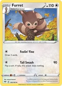 Furret | 136/189 | Reverse Holofoil | SWSH03: Darkness Ablaze Furret | 136/189 | Reverse Holofoil | SWSH03: Darkness Ablaze