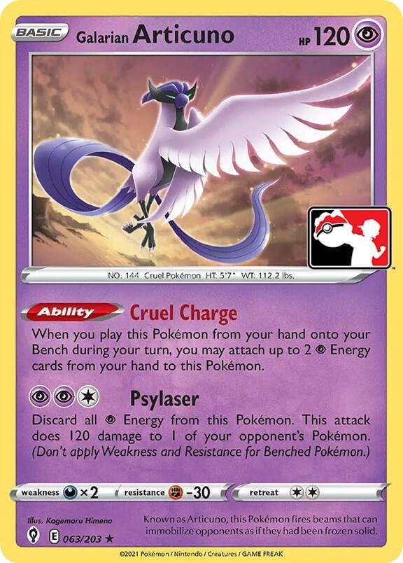 Galarian Articuno 063/203 Normal Prize Pack Series Cards Galarian Articuno 063/203 Normal Prize Pack Series Cards