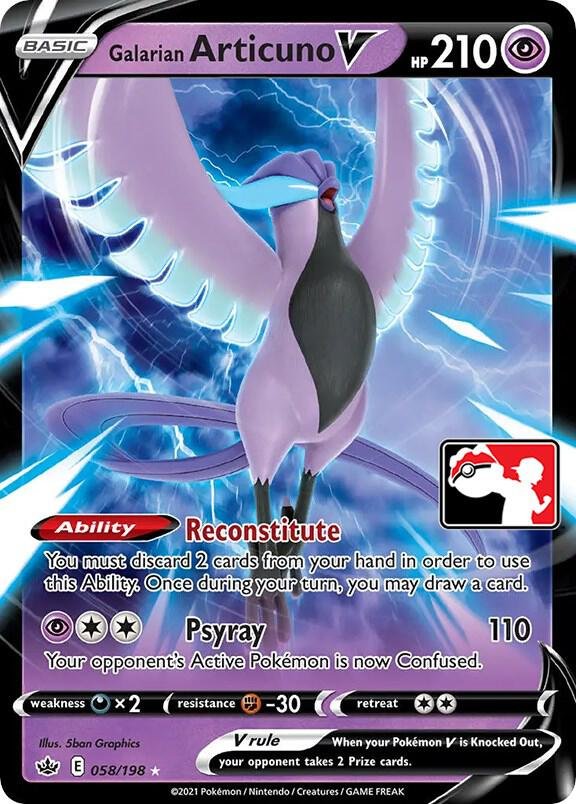 Galarian Articuno V 058/198 Holofoil Prize Pack Series Cards
