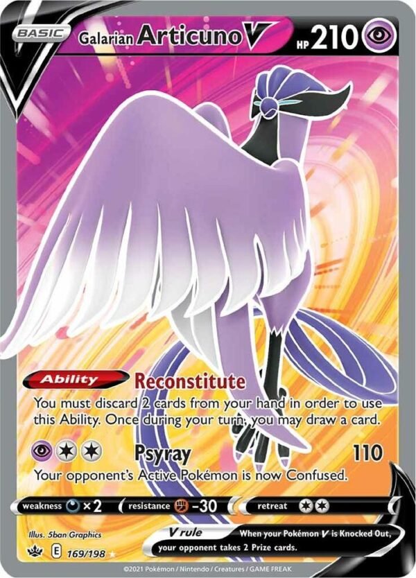 Galarian Articuno V (Full Art) 169/198 Holofoil SWSH06: Chilling Reign Galarian Articuno V (Full Art) 169/198 Holofoil SWSH06: Chilling Reign