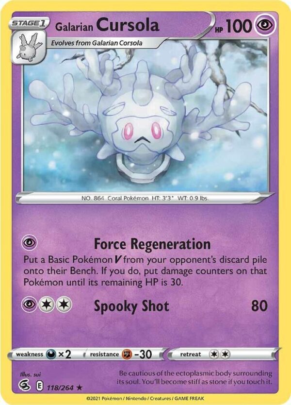 Galarian Cursola 118/264 Reverse Holofoil SWSH08: Fusion Strike