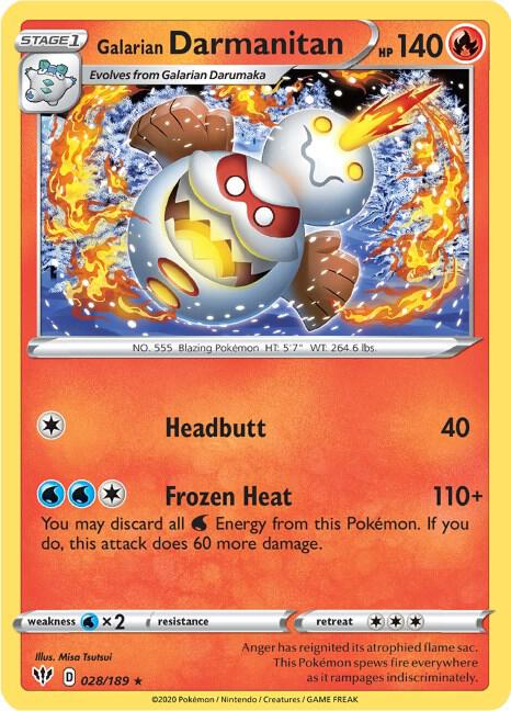 Galarian Darmanitan (28) 028/189 Reverse Holofoil SWSH03: Darkness Ablaze