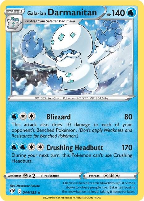 Galarian Darmanitan (44) 044/189 Reverse Holofoil SWSH03: Darkness Ablaze Galarian Darmanitan (44) 044/189 Reverse Holofoil SWSH03: Darkness Ablaze