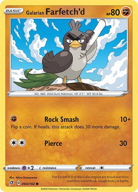 Galarian Farfetch’d 094/192 Normal SWSH02: Rebel Clash