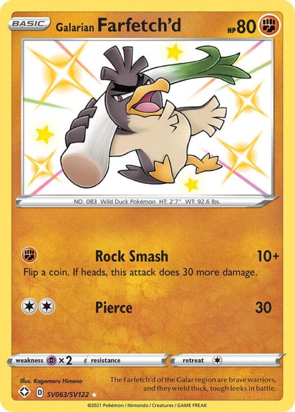 Galarian Farfetch’d SV063/SV122 Holofoil Shining Fates: Shiny Vault