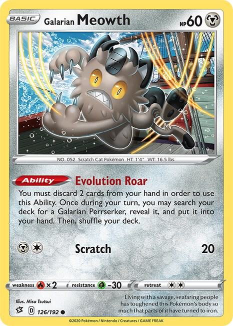 Galarian Meowth 126/192 Reverse Holofoil SWSH02: Rebel Clash
