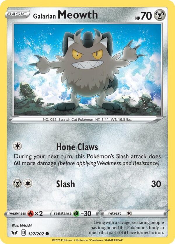 Galarian Meowth 127/202 Normal SWSH01: Sword & Shield Base Set