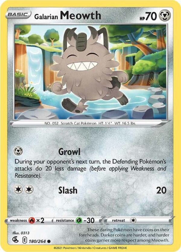 Galarian Meowth 180/264 Reverse Holofoil SWSH08: Fusion Strike