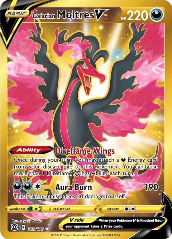 Galarian Moltres V (Secret) 183/172 Holofoil SWSH09: Brilliant Stars