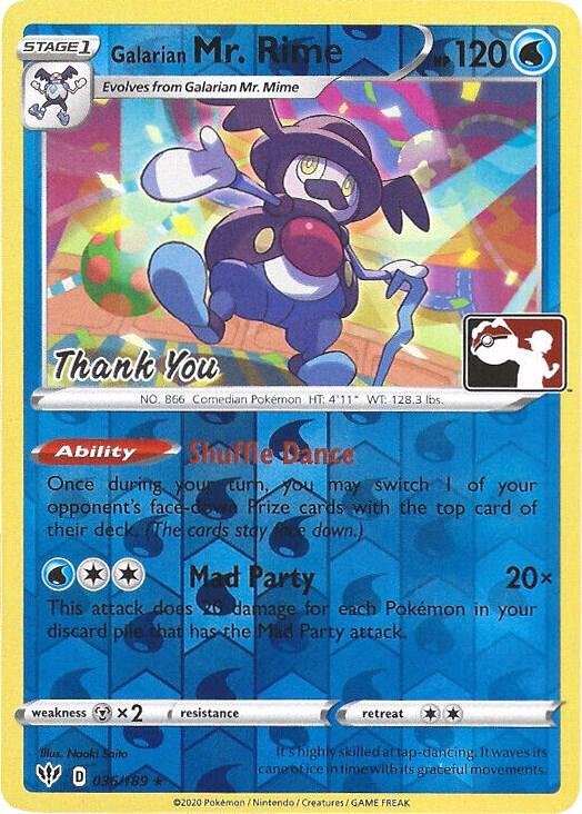 Galarian Mr. Rime 036/189 (Pokemon League) [Thank You] Reverse Holofoil Miscellaneous Cards & Products