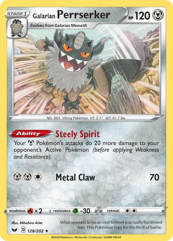 Galarian Perrserker 128/202 (SWSH Base Set) Normal Deck Exclusives