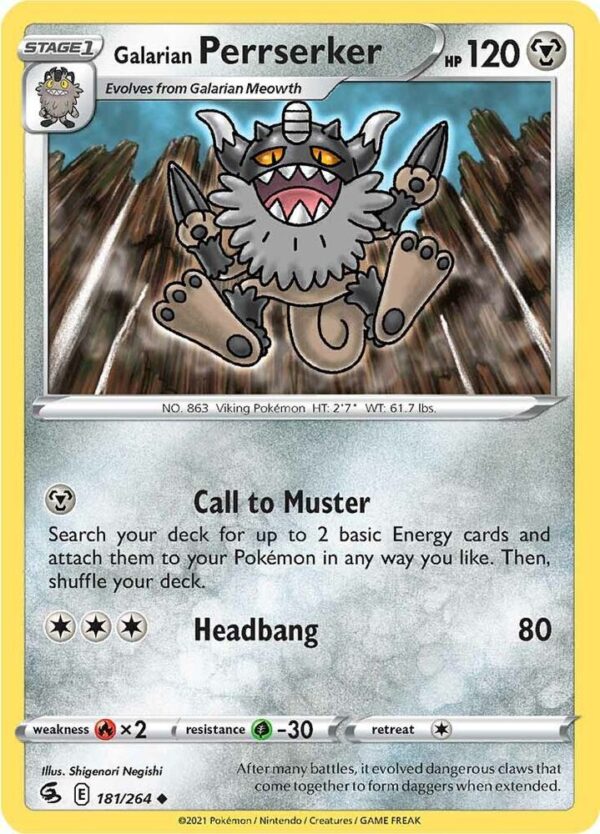 Galarian Perrserker 181/264 Normal SWSH08: Fusion Strike