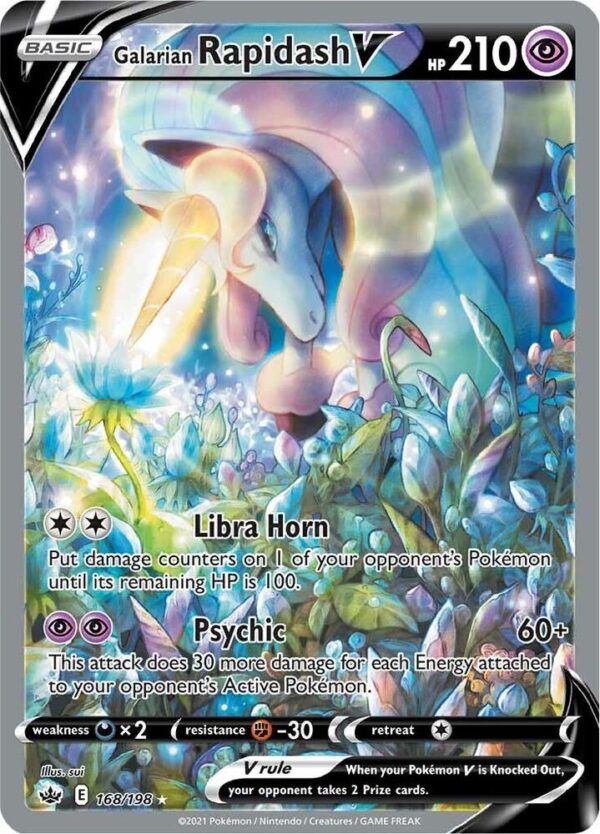 Galarian Rapidash V (Alternate Full Art) 168/198 Holofoil SWSH06: Chilling Reign