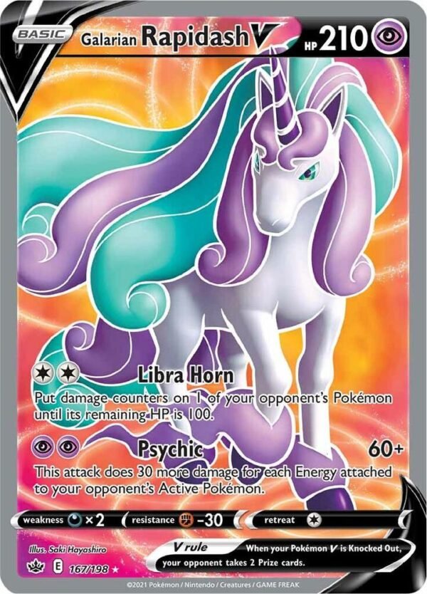 Galarian Rapidash V (Full Art) 167/198 Holofoil SWSH06: Chilling Reign