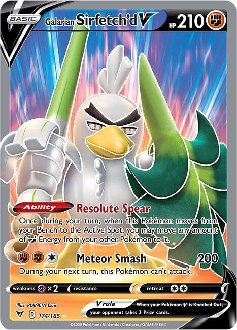 Galarian Sirfetch’d V (Full Art) 174/185 Holofoil SWSH04: Vivid Voltage
