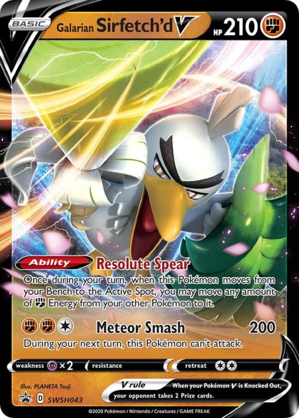 Galarian Sirfetch’d V SWSH043 Holofoil SWSH: Sword & Shield Promo Cards Galarian Sirfetch’d V SWSH043 Holofoil SWSH: Sword & Shield Promo Cards