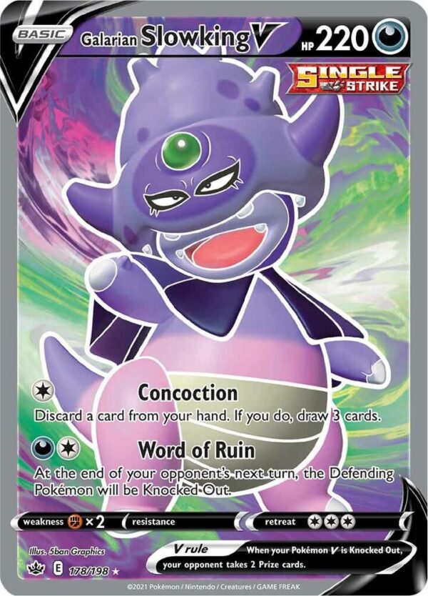 Galarian Slowking V (Full Art) 178/198 Holofoil SWSH06: Chilling Reign Galarian Slowking V (Full Art) 178/198 Holofoil SWSH06: Chilling Reign
