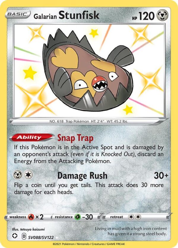 Galarian Stunfisk SV088/SV122 Holofoil Shining Fates: Shiny Vault Galarian Stunfisk SV088/SV122 Holofoil Shining Fates: Shiny Vault