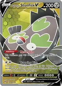 Galarian Stunfisk V (Full Art) | 184/189 | Holofoil | SWSH03: Darkness Ablaze