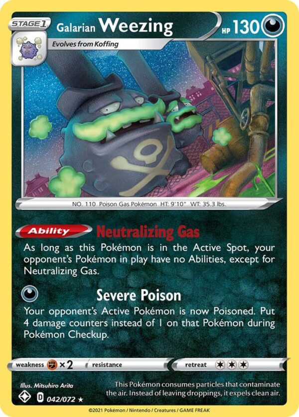Galarian Weezing 042/072 Holofoil Shining Fates