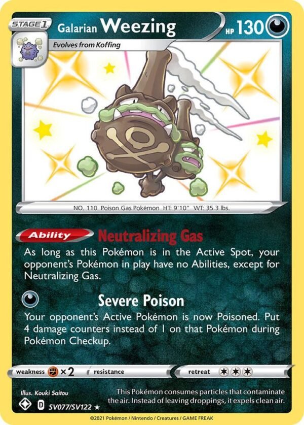 Galarian Weezing SV077/SV122 Holofoil Shining Fates: Shiny Vault Galarian Weezing SV077/SV122 Holofoil Shining Fates: Shiny Vault