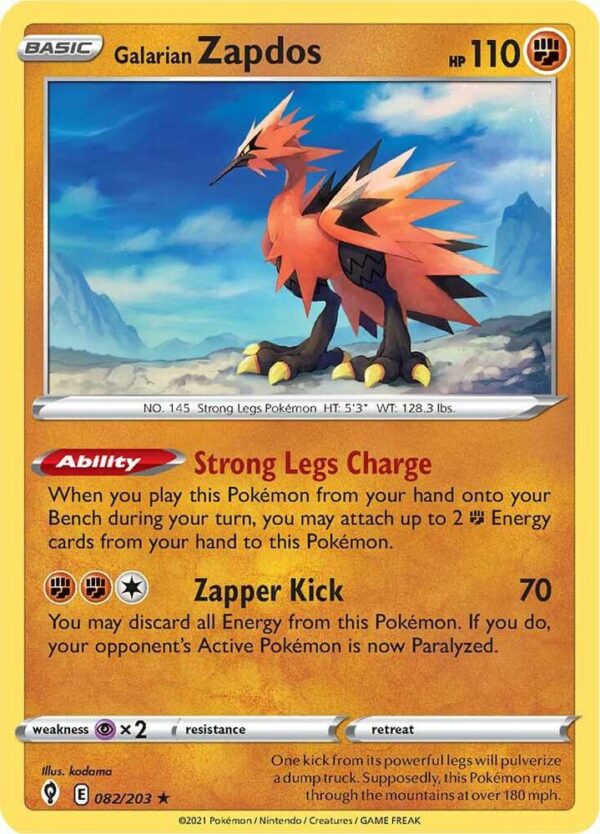 Galarian Zapdos 082/203 Holofoil SWSH07: Evolving Skies
